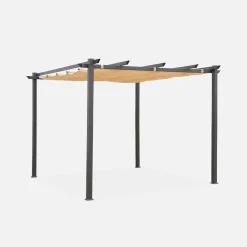 Pérgola em alumínio 3x3m com cobertura deslizante
