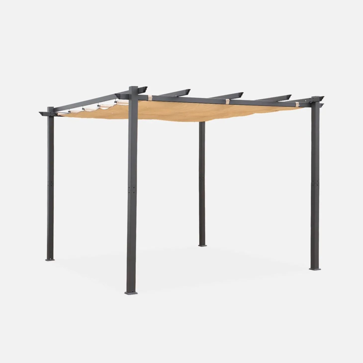 Pérgola em alumínio 3x3m com cobertura deslizante