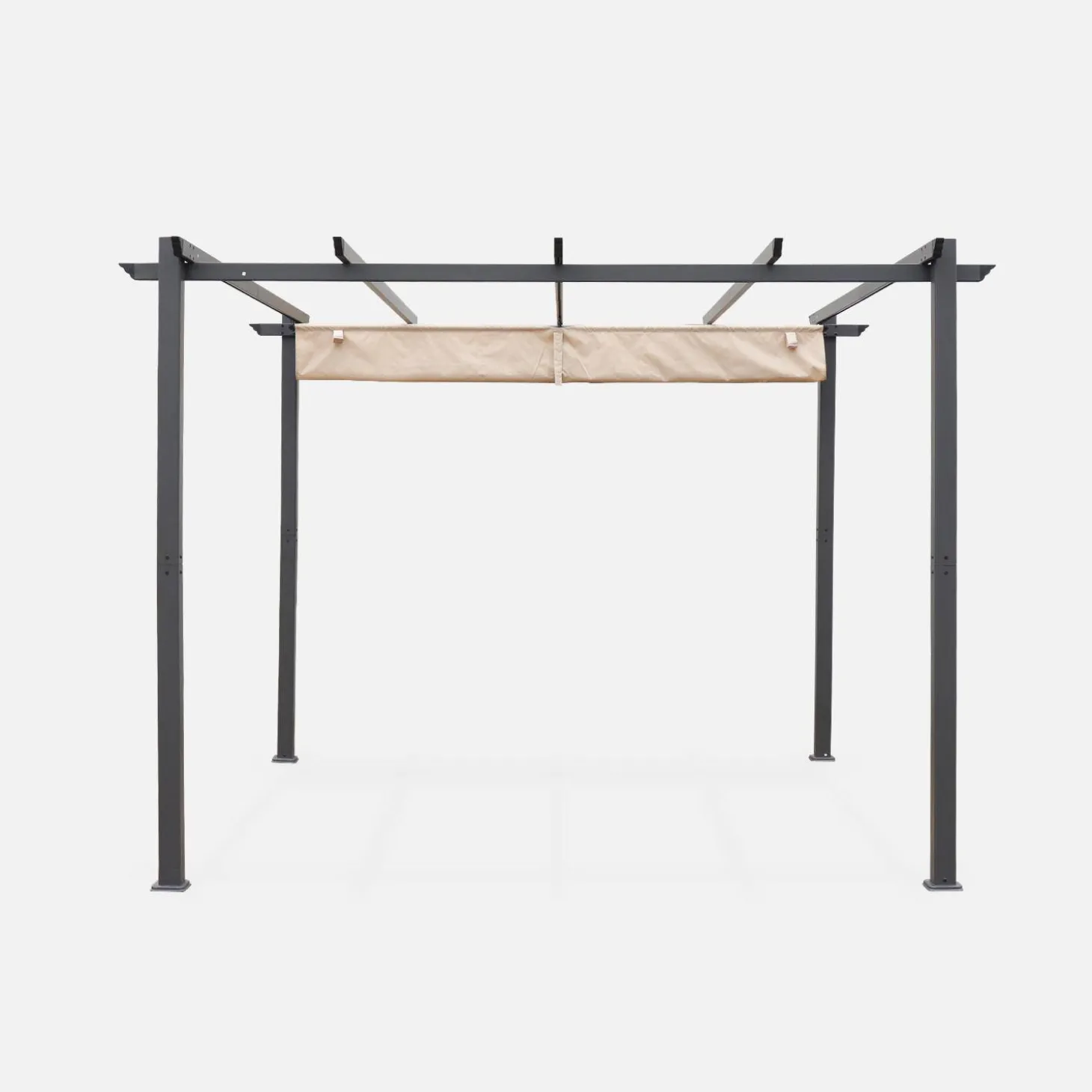 Pérgola em alumínio 3x3m com cobertura deslizante