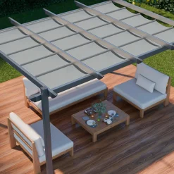 Pérgola em alumínio 3x4m com cobertura deslizante