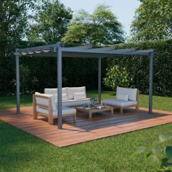 Pérgola em alumínio 3x4m com cobertura deslizante