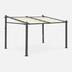 Pérgola em alumínio 3x4m com cobertura deslizante
