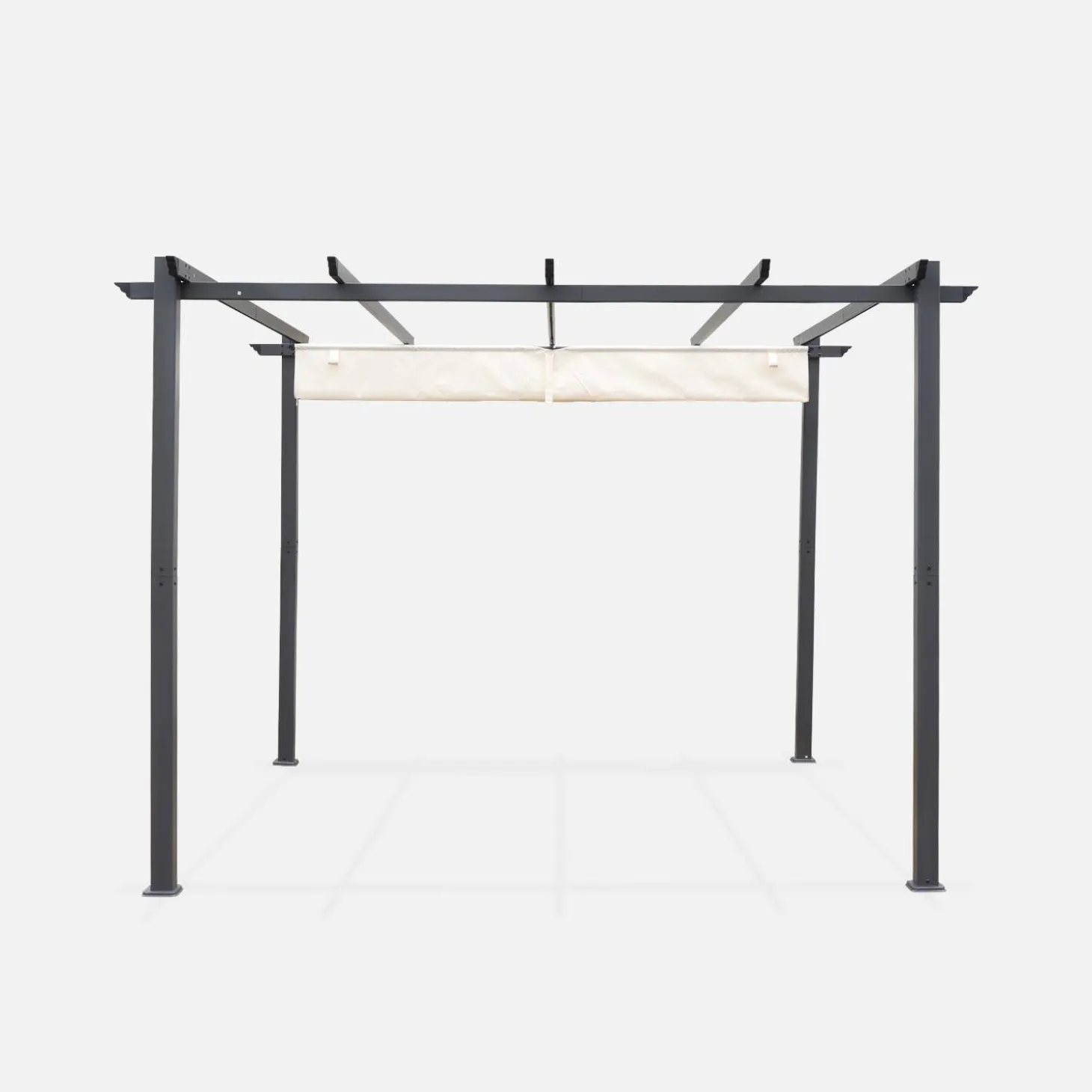 Pérgola em alumínio 3x3m com cobertura deslizante