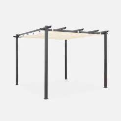 Pérgola em alumínio 3x3m com cobertura deslizante