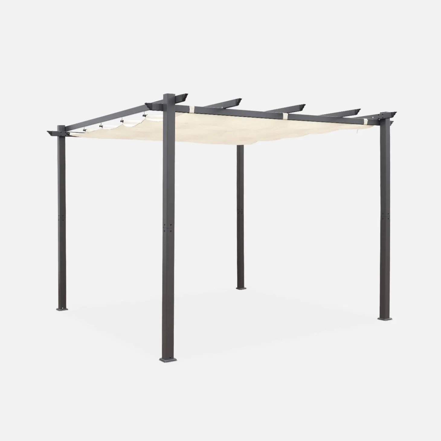 Pérgola em alumínio 3x3m com cobertura deslizante