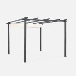 Pérgola em alumínio 3x3m com cobertura deslizante