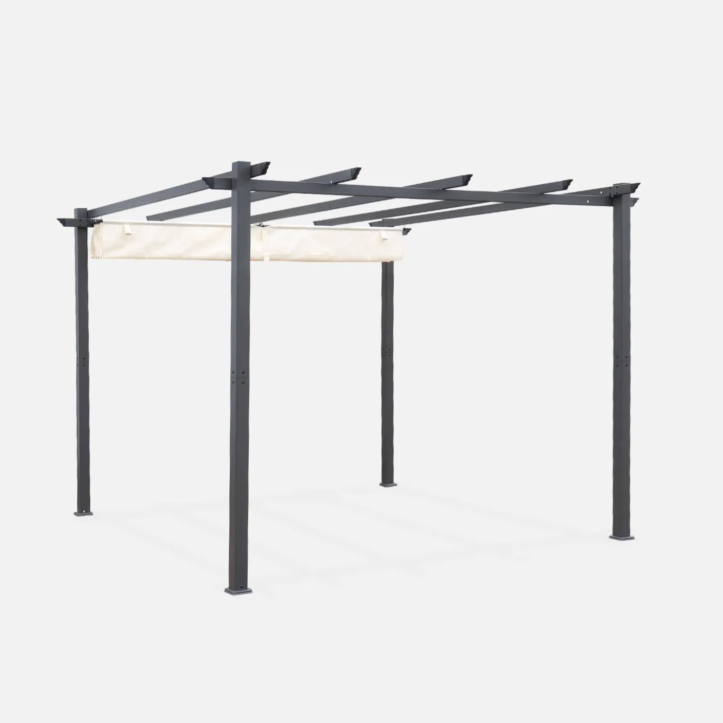 Pérgola em alumínio 3x3m com cobertura deslizante