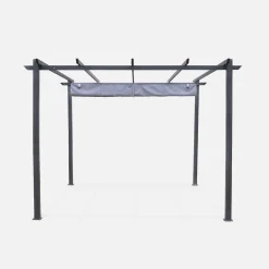Pérgola em alumínio 3x3m com cobertura deslizante