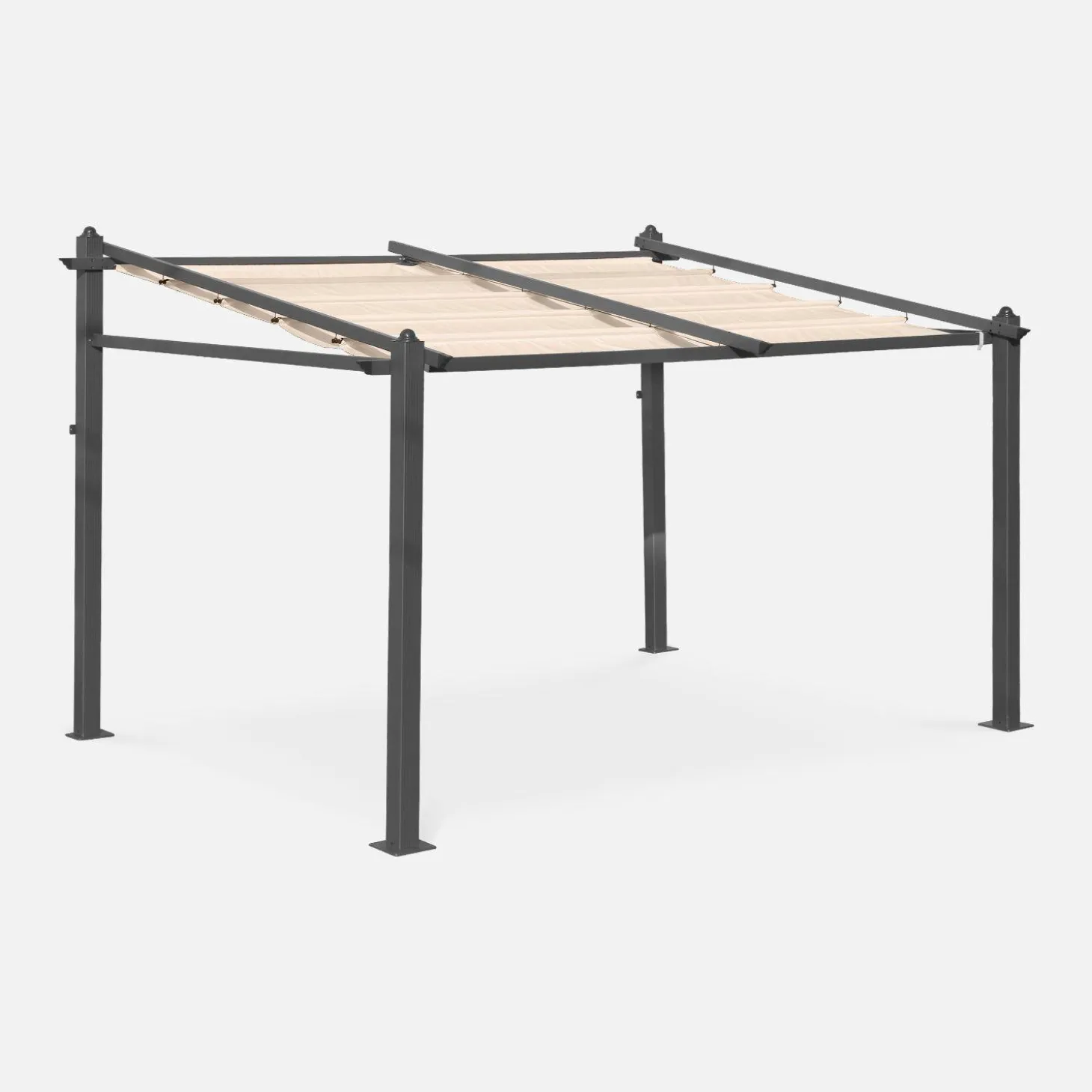 Pérgola em alumínio 3x4m com cobertura deslizante