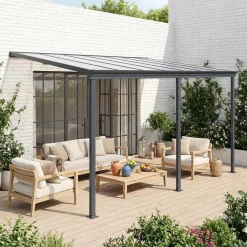 Pérgola encostada em alumínio 3x4m
