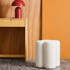Pufe banqueta trevo bouclé