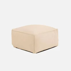Pufe com apoio de pés para exterior em olefina, set de 3