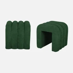 Pufe contemporâneo tecido, set de 2