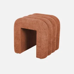 Pufe contemporâneo tecido, set de 2