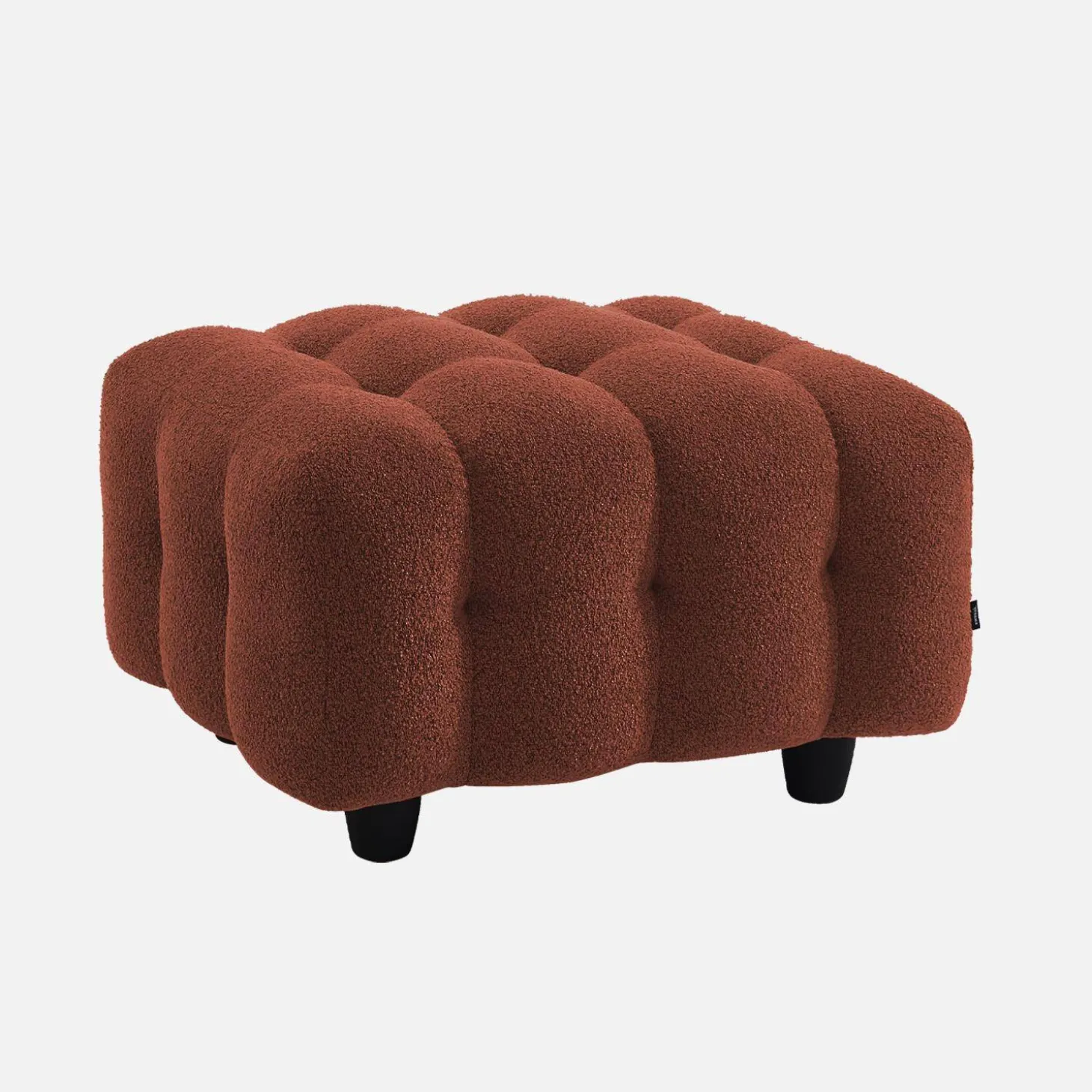 Pufe, descanso para os pés para sofá boucle texturada de 3 lugares