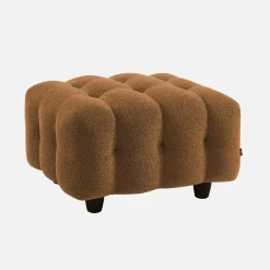 Pufe, descanso para os pés para sofá boucle texturada de 3 lugares