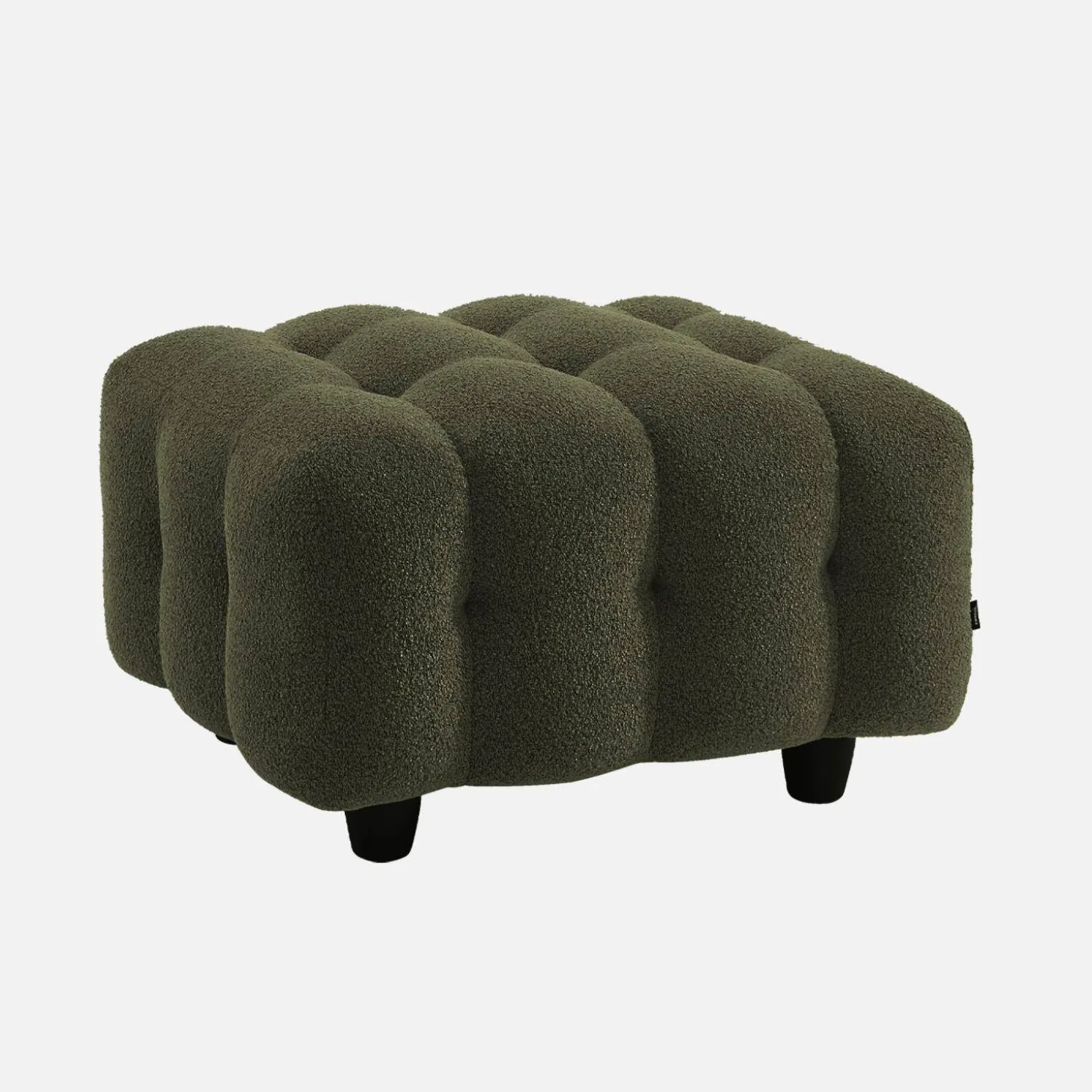 Pufe, descanso para os pés para sofá boucle texturada de 3 lugares