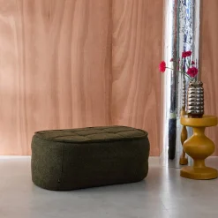 Pufe e apoio para os pés para o módulo Boni em tecido bouclé