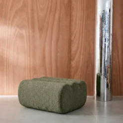 Pufe e apoio para os pés para o módulo Nova em tecido bouclé