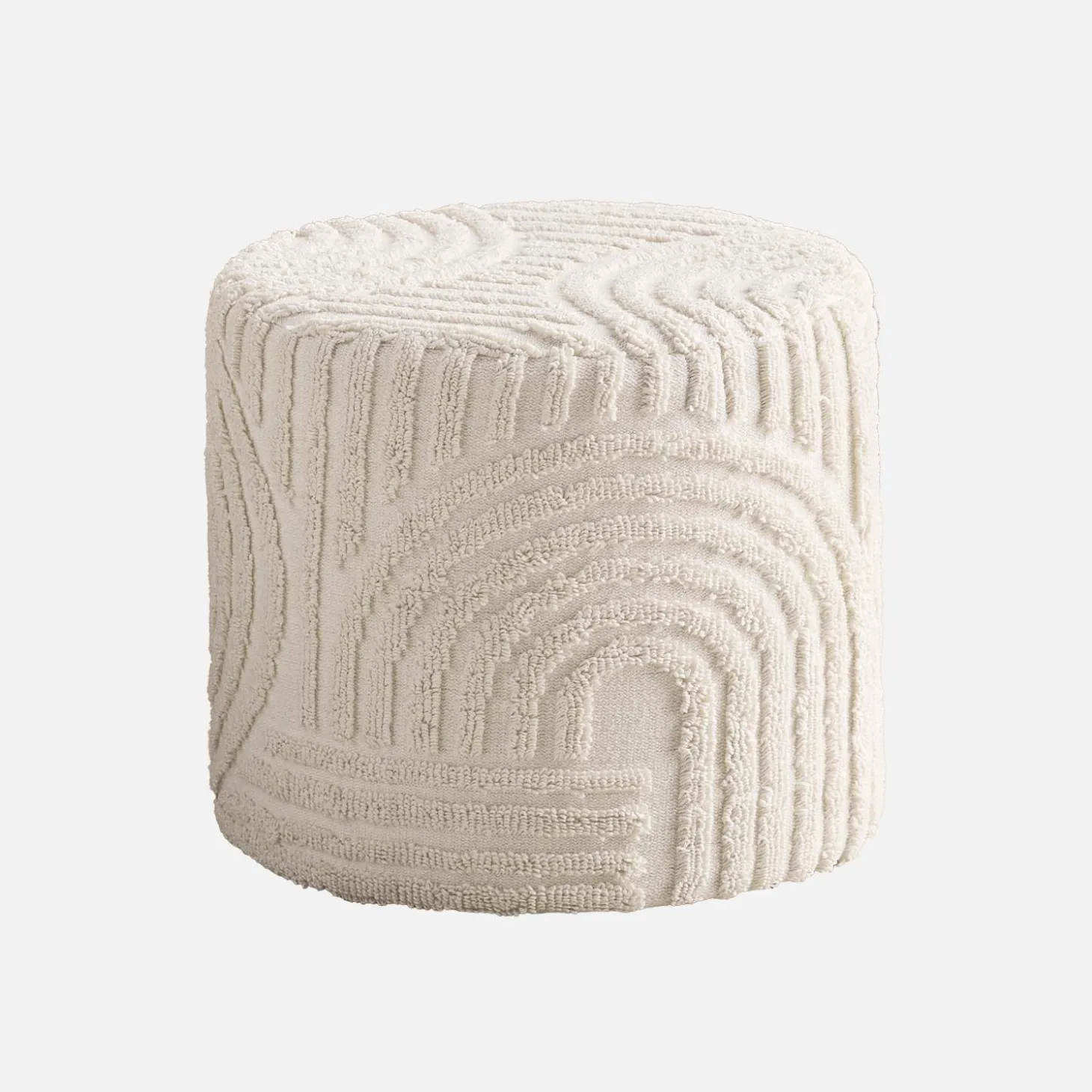 Pufe redondo boucle tufado
