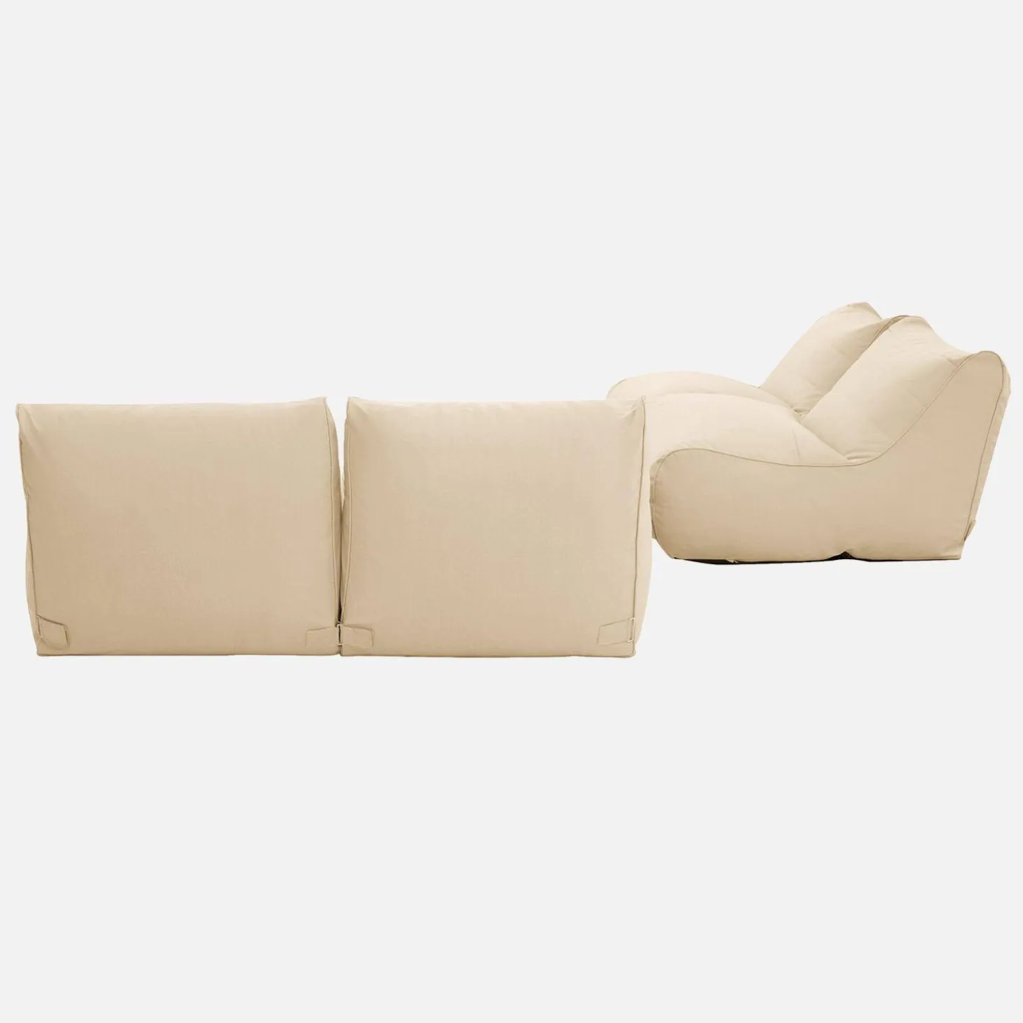 Pufes de exterior de olefina, conjunto de 4