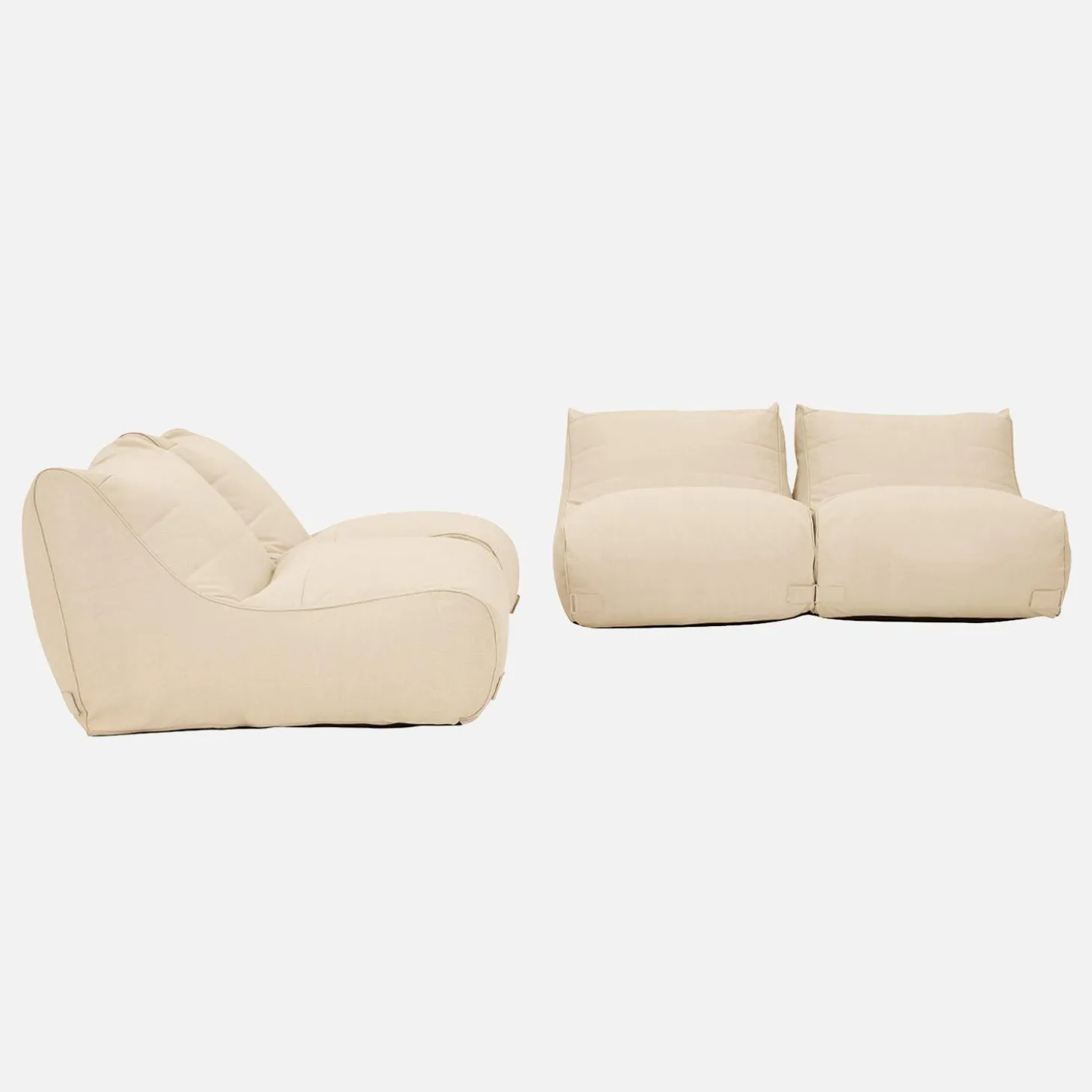 Pufes de exterior de olefina, conjunto de 4