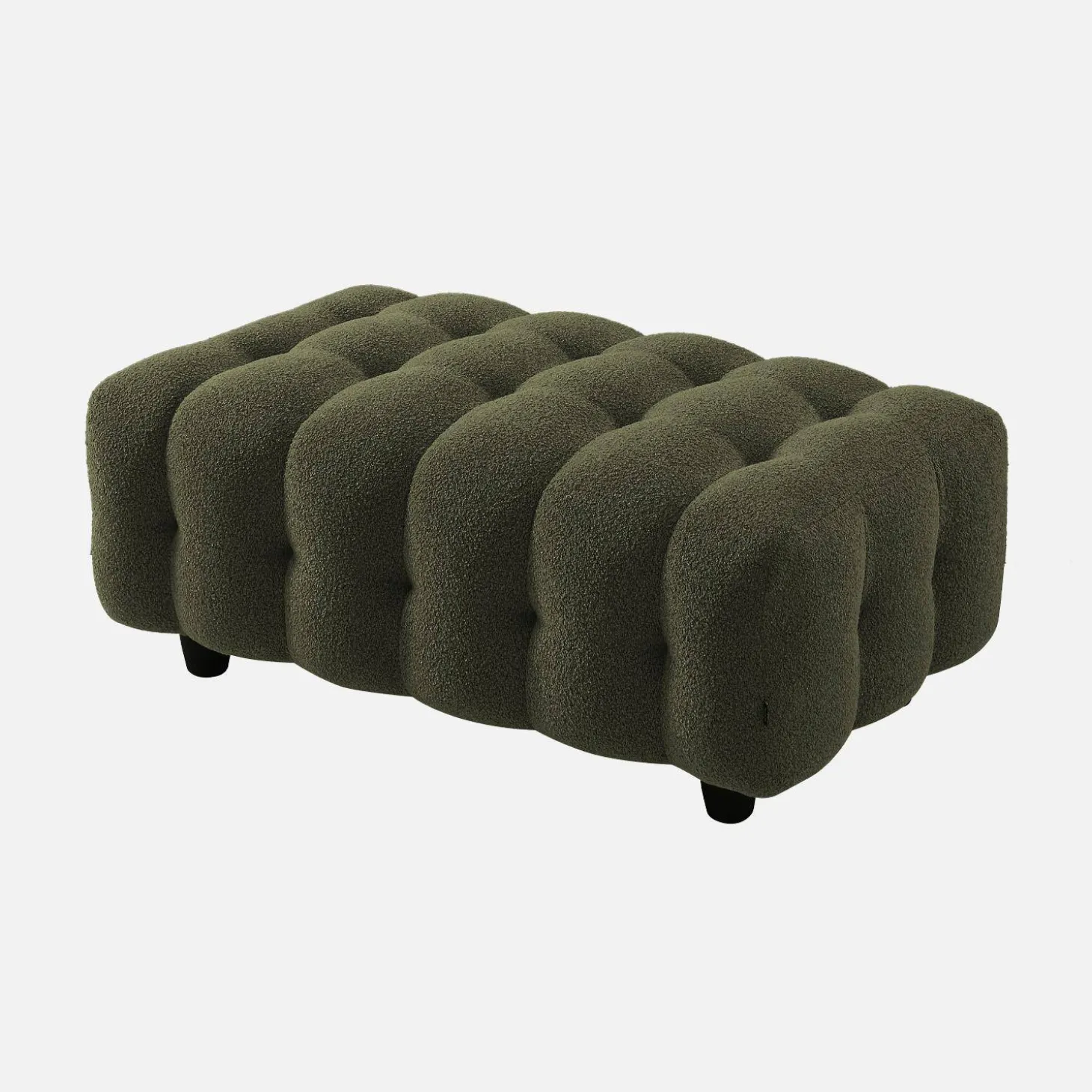 Puff para sofá textura boucle de 3 lugares