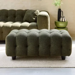 Puff para sofá textura boucle de 3 lugares