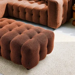 Puff para sofá textura boucle de 3 lugares
