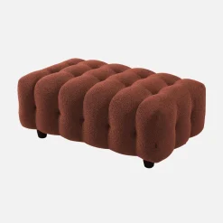 Puff para sofá textura boucle de 3 lugares