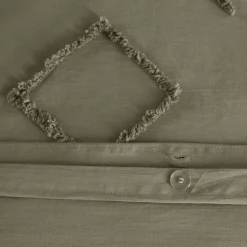 Roupa de cama algodão lavado tufado motivos étnicos, 2 lugares