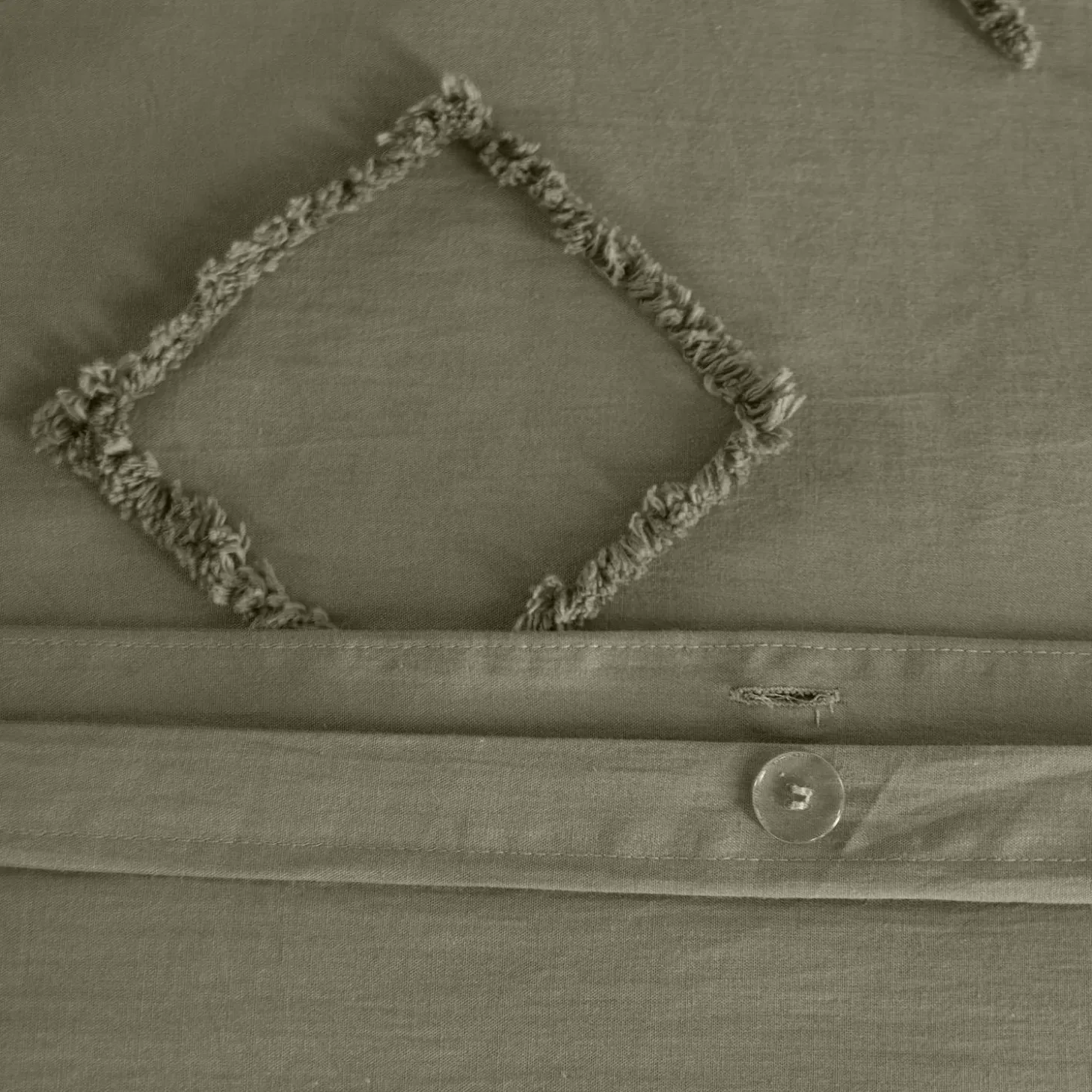 Roupa de cama algodão lavado tufado motivos étnicos, 2 lugares