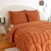 Roupa de cama de algodão lavado tufado com motivos de arcos retrô, 2 lugares