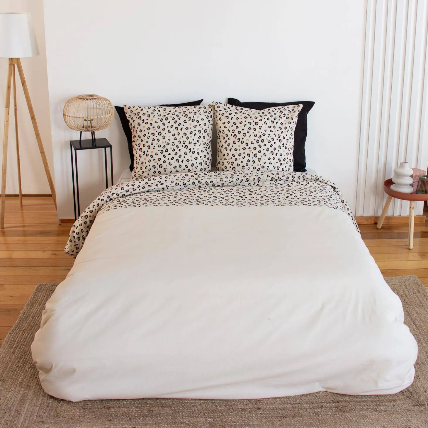 Roupa de cama de algodão reversível, 2 lugares