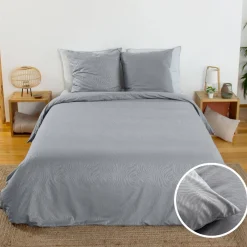 Roupa de cama de poliéster reversível com estampa de zebra para 2 lugares