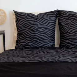 Roupa de cama de poliéster reversível com estampa de zebra de 2 lugares