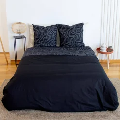 Roupa de cama de poliéster reversível com estampa de zebra de 2 lugares