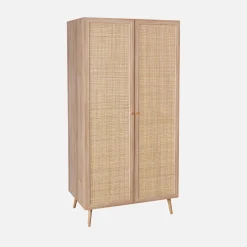 Roupeiro em madeira e cana com 2 portas