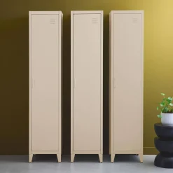 Roupeiro industrial em metal com 4 espaços de armazenamento, set de 3