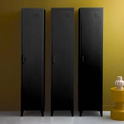 Roupeiro industrial em metal com 4 espaços de armazenamento, set de 3