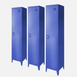 Roupeiro industrial em metal com 4 espaços de armazenamento, set de 3