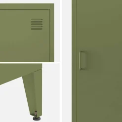 Roupeiro industrial em metal com 4 espaços de armazenamento, set de 3