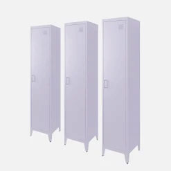 Roupeiro industrial em metal com 4 espaços de armazenamento, set de 3