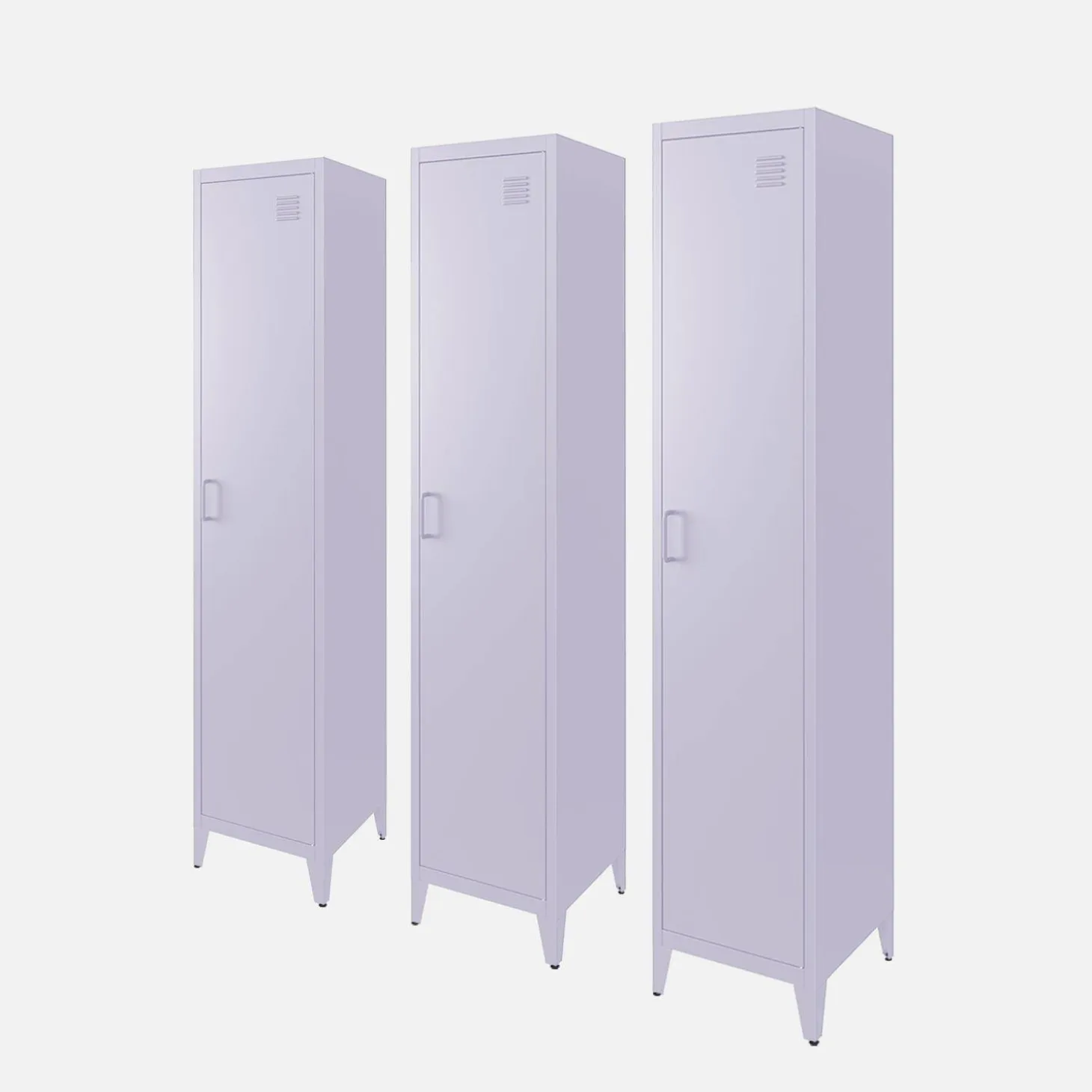 Roupeiro industrial em metal com 4 espaços de armazenamento, set de 3