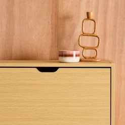 Sapateira decorativa em madeira com 3 gavetas