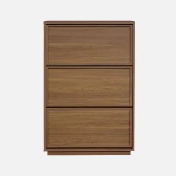 Sapateira decorativa em madeira com 3 portas basculantes