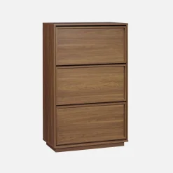 Sapateira decorativa em madeira com 3 portas basculantes