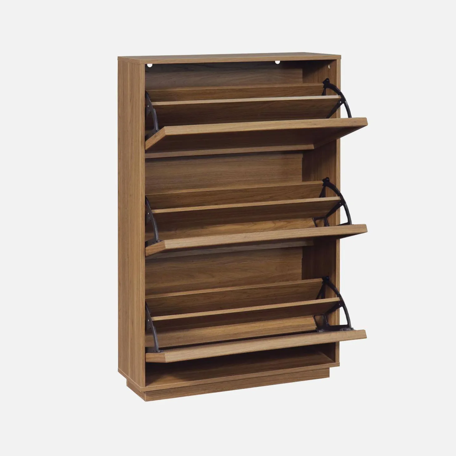 Sapateira decorativa em madeira com 3 portas basculantes