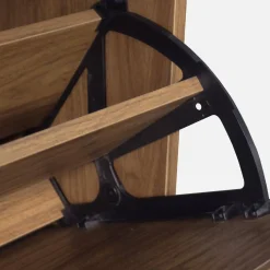 Sapateira decorativa em madeira com 3 portas basculantes