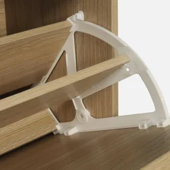 Sapateira decorativa em madeira com 3 portas basculantes
